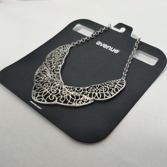 New Silver Filigree Collar Necklace - Picture 4 of 5
